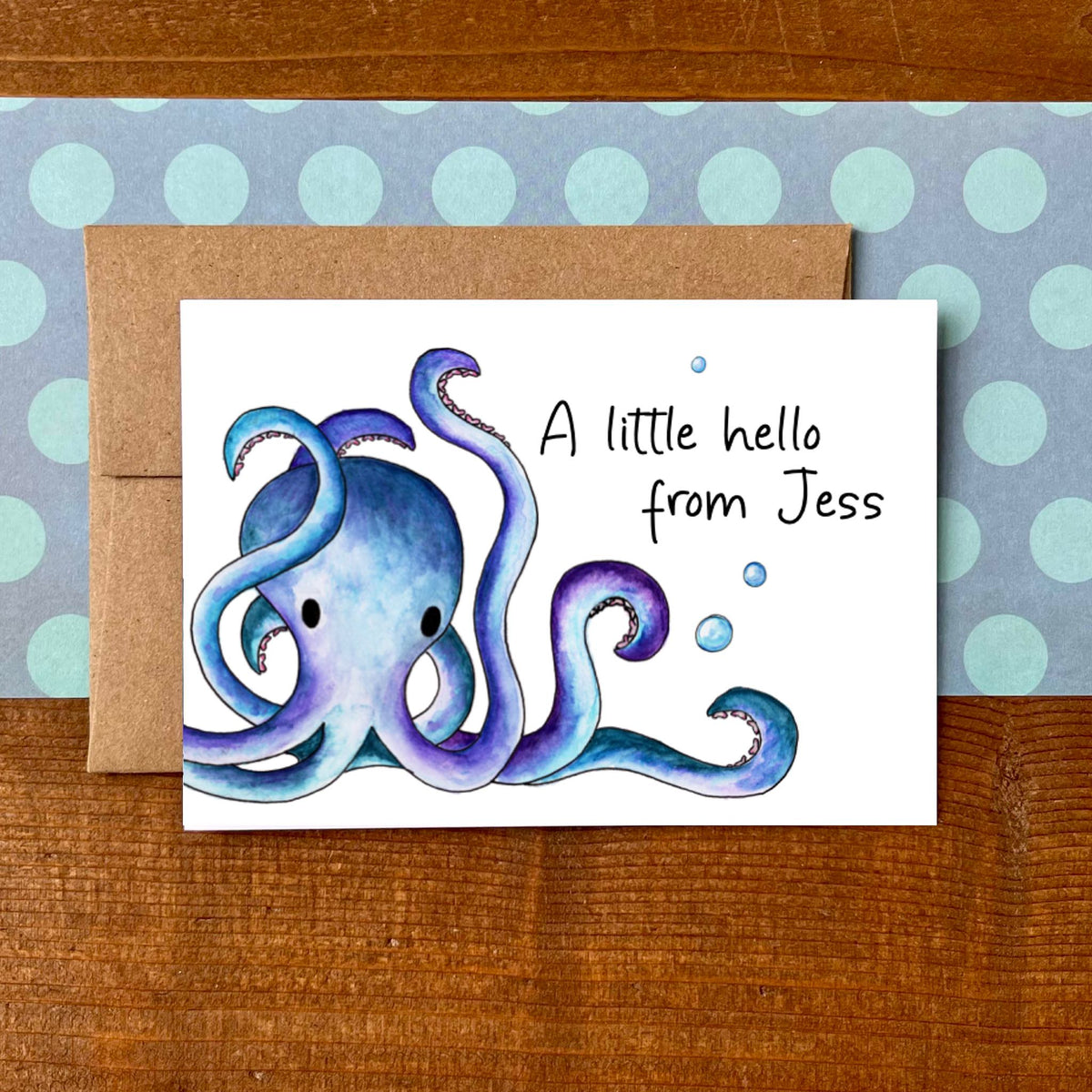 Octopus Personalized Boxed Note Cards