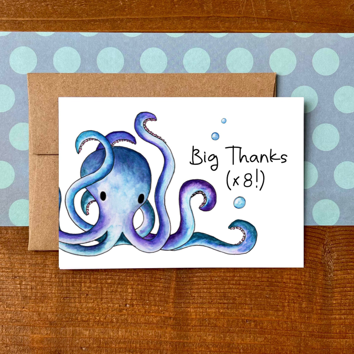 Octopus Thanks x 8 Boxed Note Cards