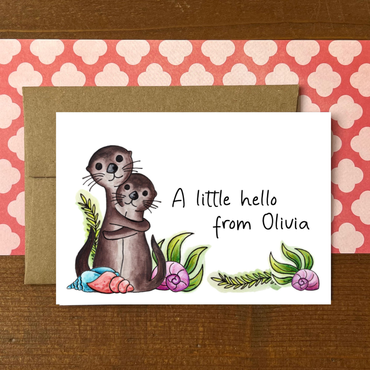 Otters Personalized Boxed Note Cards