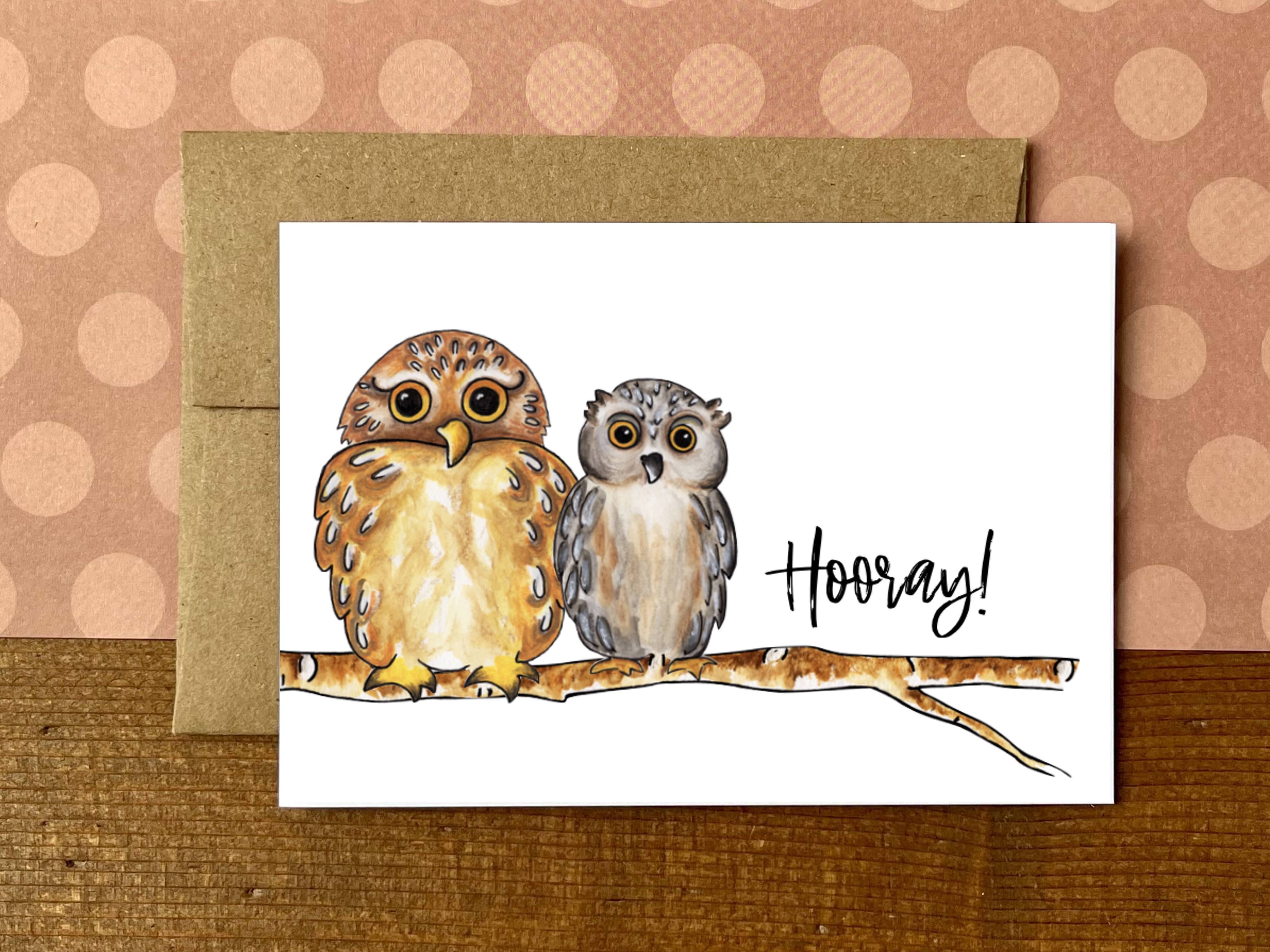 Owl Notecards | Choose Your Message - Boxed Set of 8