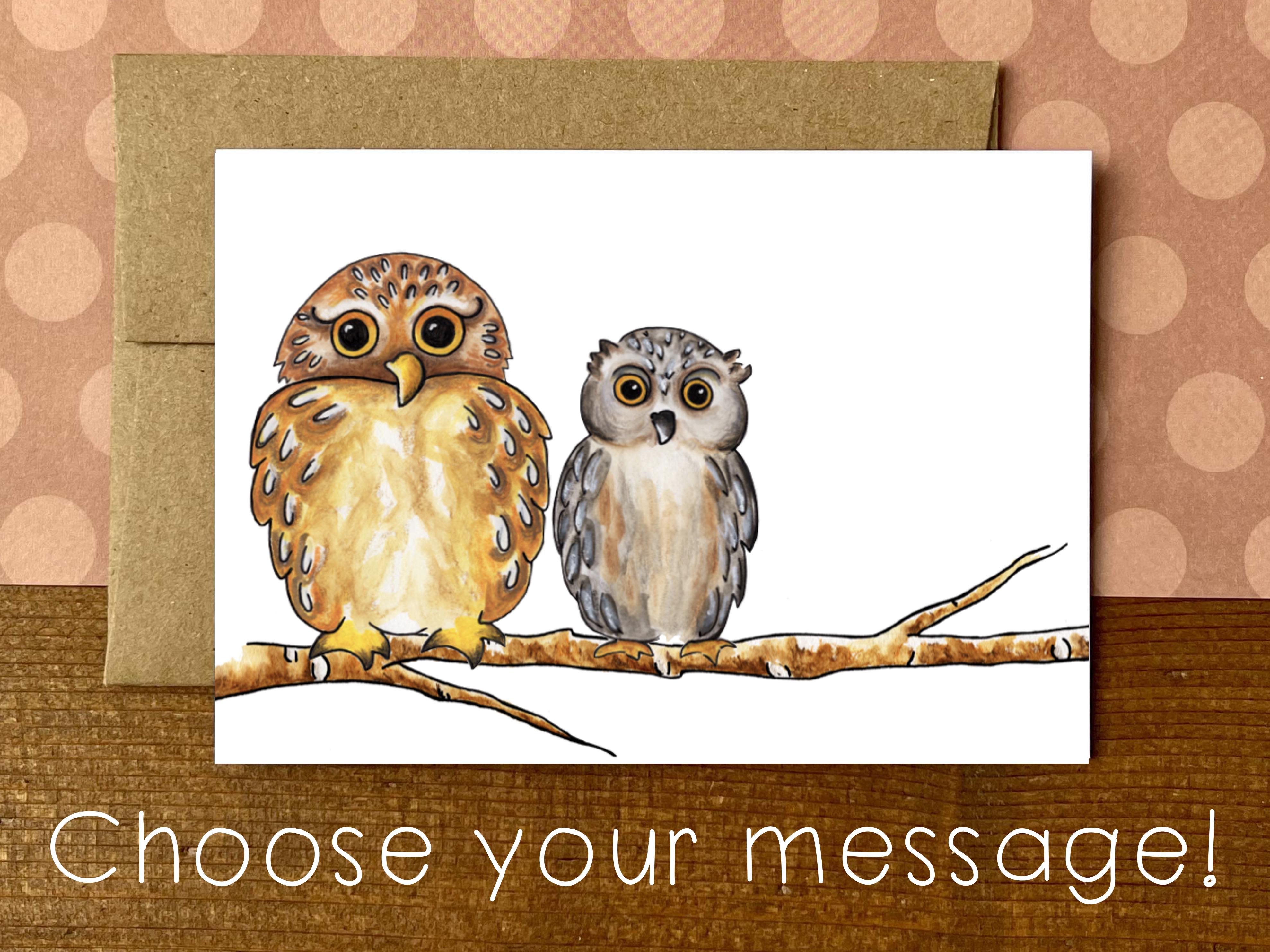 Owl Notecards | Choose Your Message - Boxed Set of 8