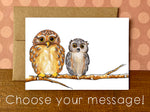 Owl Notecards | Choose Your Message - Boxed Set of 8