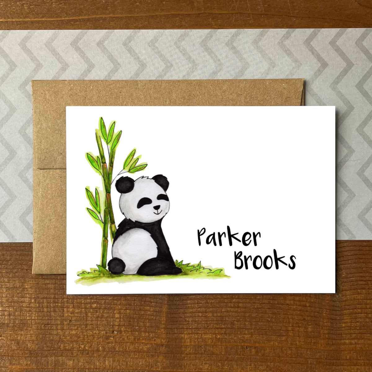 Panda Personalized Boxed Note Cards