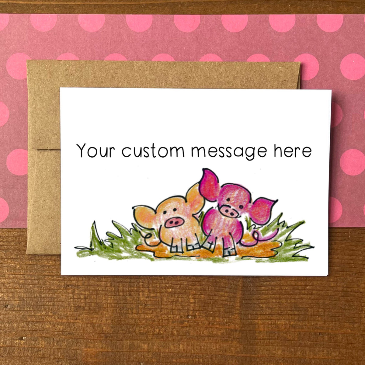 Pigs Personalized Boxed Note Cards