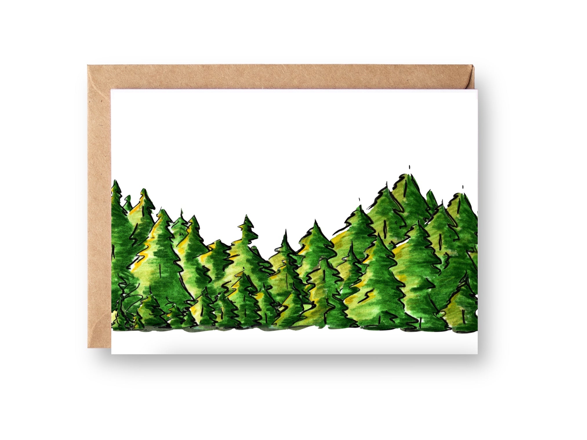 Pine Trees Stationery Bundle | Note Cards + Notepad