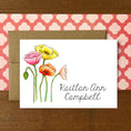 Load image into Gallery viewer, Poppies Personalized Boxed Note Cards
