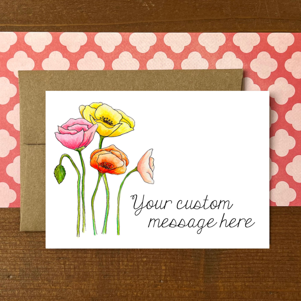 Poppies Personalized Boxed Note Cards