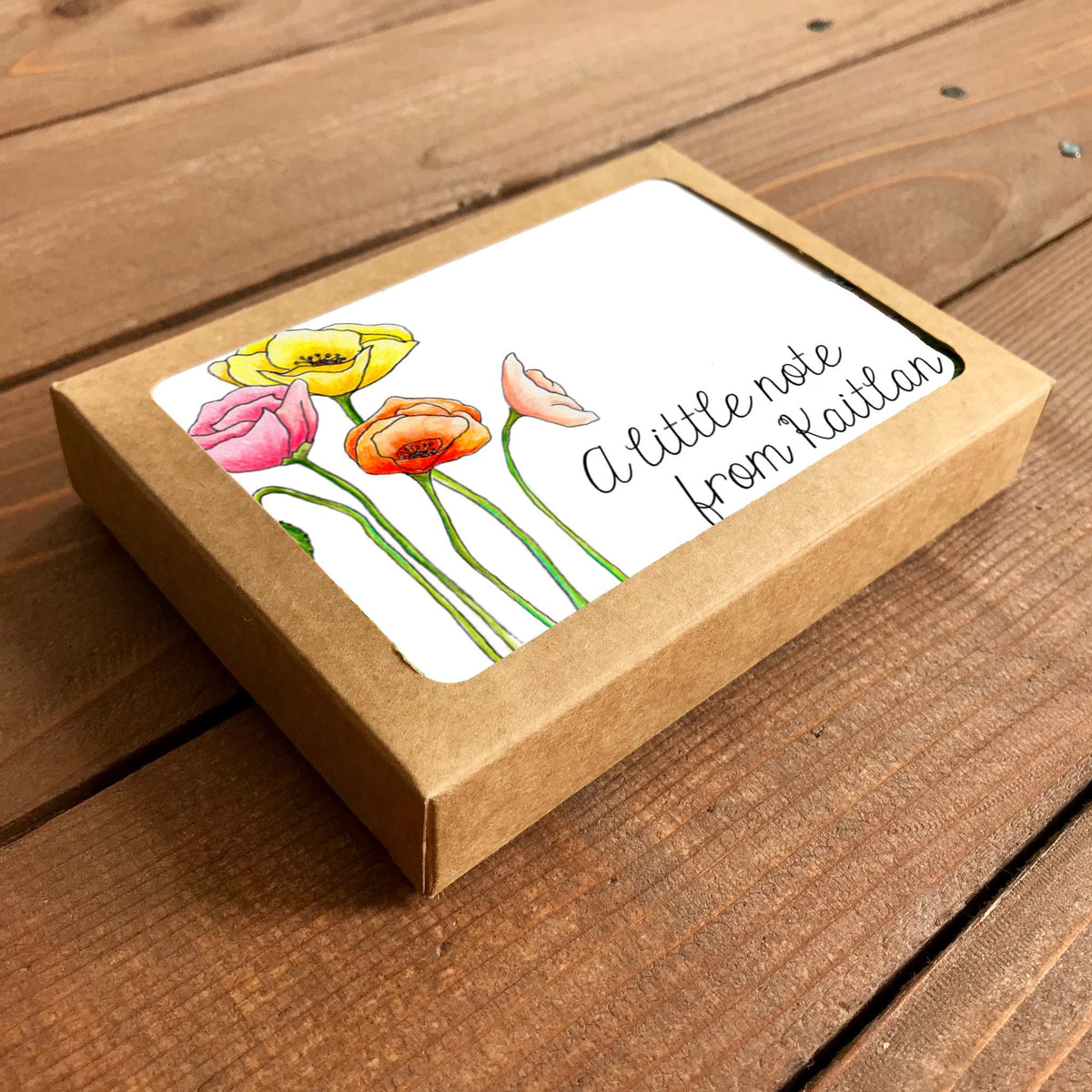 Poppies Personalized Boxed Note Cards