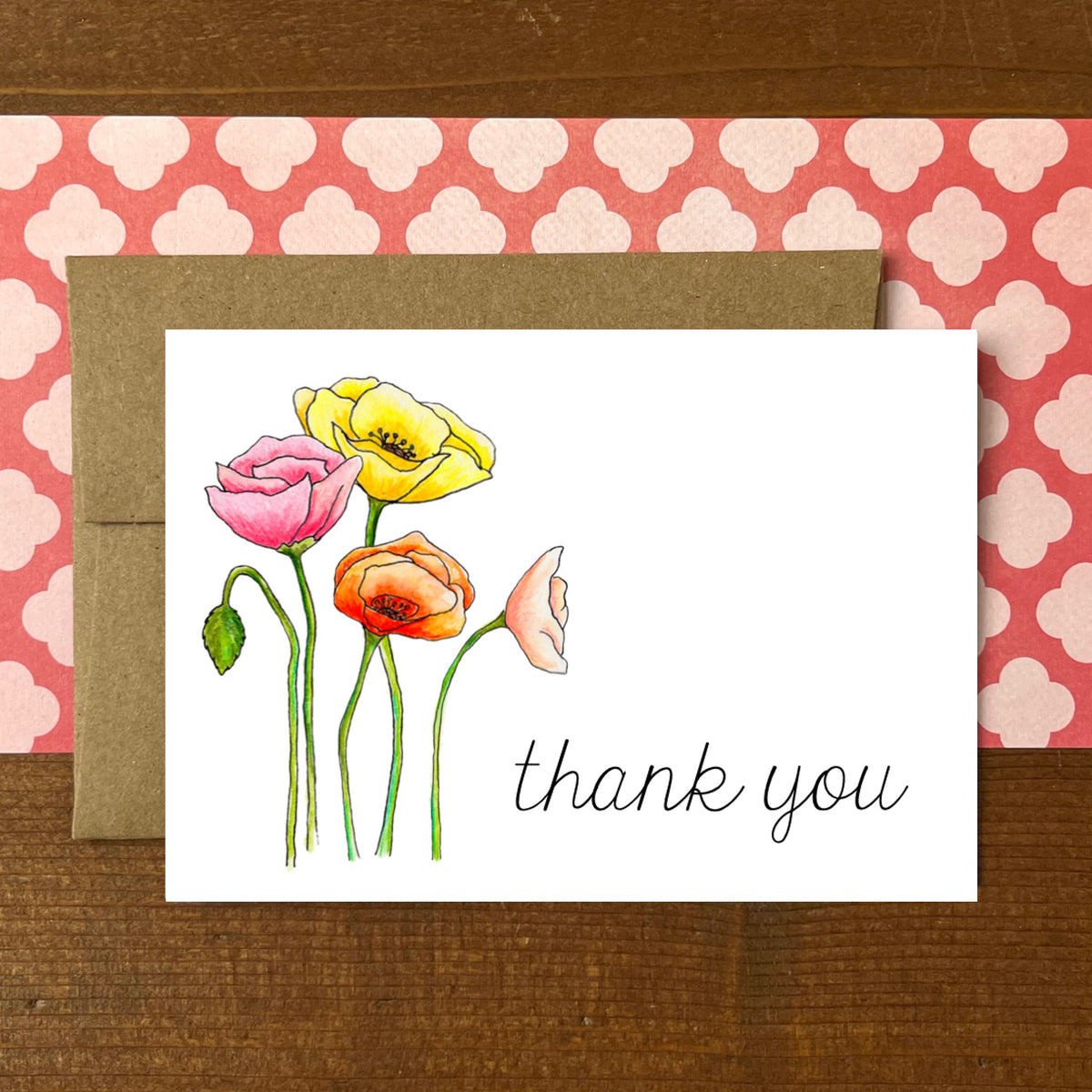 Poppies Thank You Boxed Note Cards