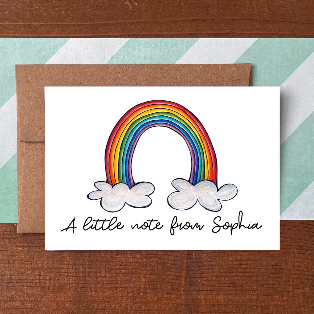 Rainbow Clouds Personalized Boxed Note Cards