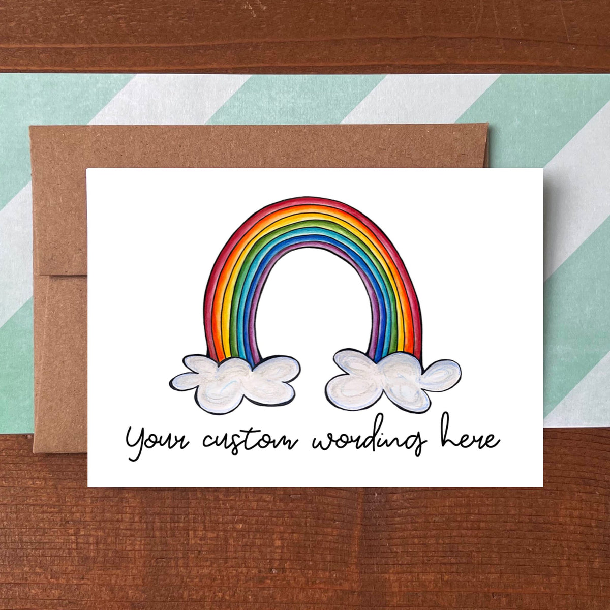 Rainbow Clouds Personalized Boxed Note Cards