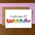 Load image into Gallery viewer, Rainbow Hearts Personalized Boxed Note Cards
