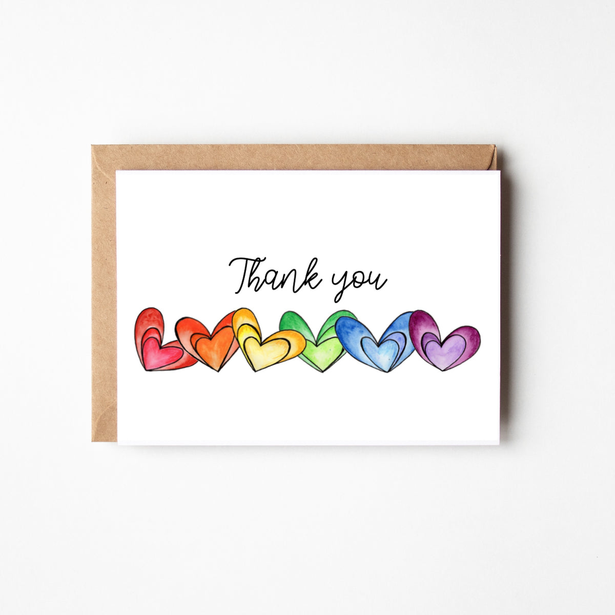 Rainbow Hearts Thank You Boxed Note Cards