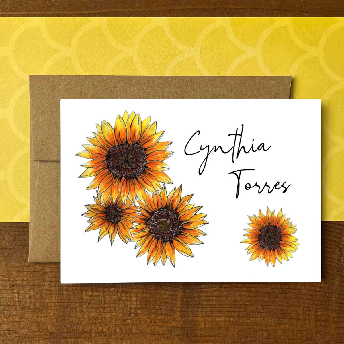 Sunflowers Personalized Boxed Note Cards