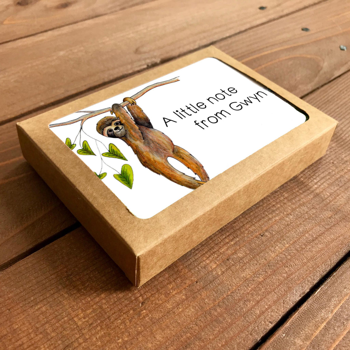 Sloth Personalized Boxed Note Cards