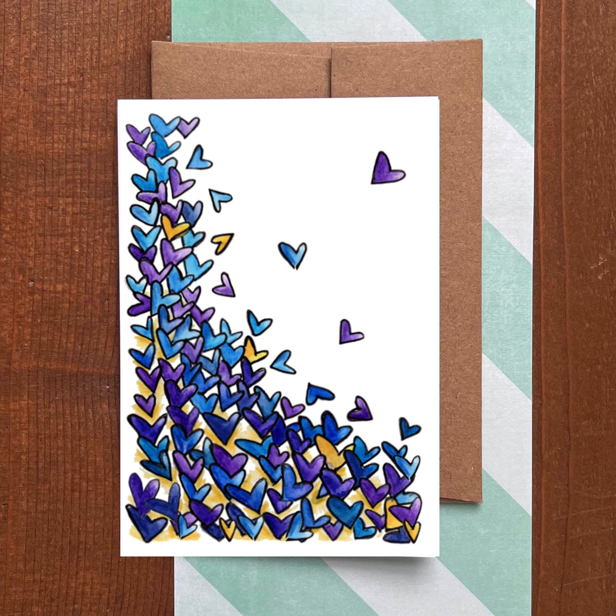 Tumbling Hearts Blank Boxed Note Cards