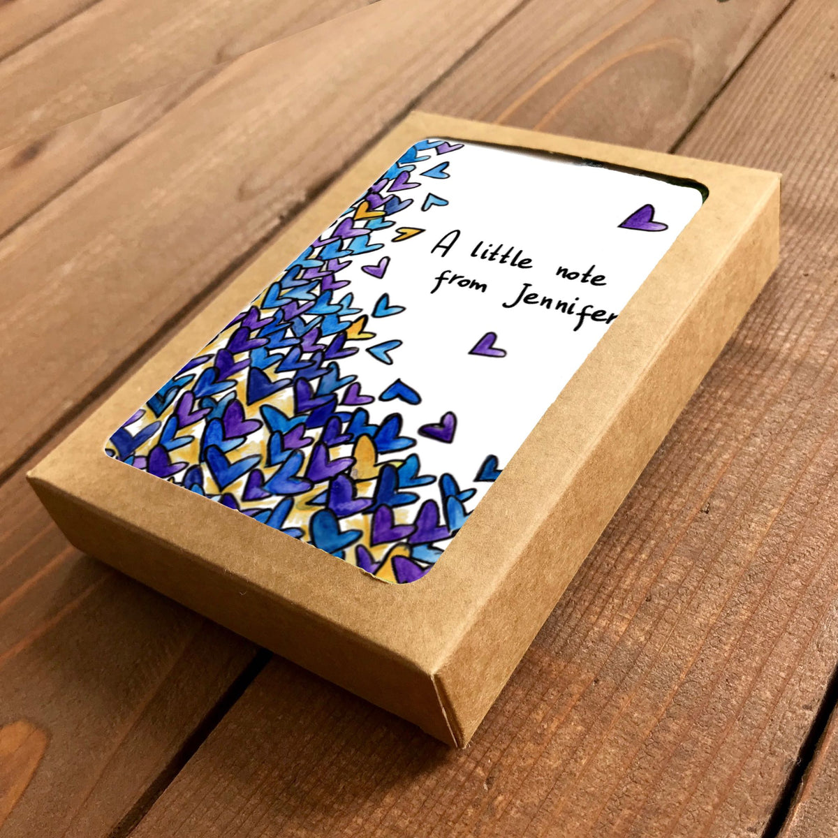 Tumbling Hearts Personalized Boxed Note Cards