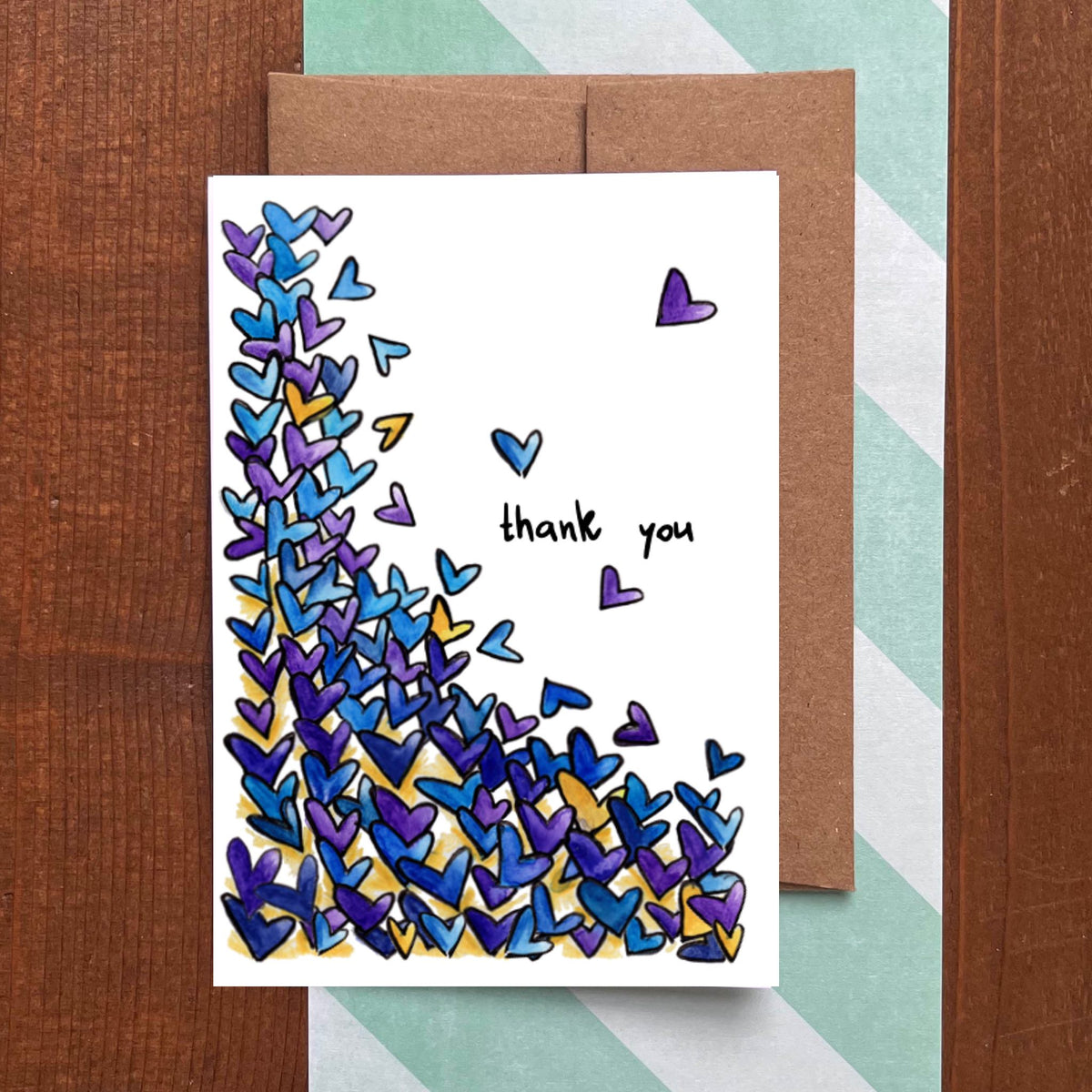Tumbling Hearts Thank You Boxed Note Cards