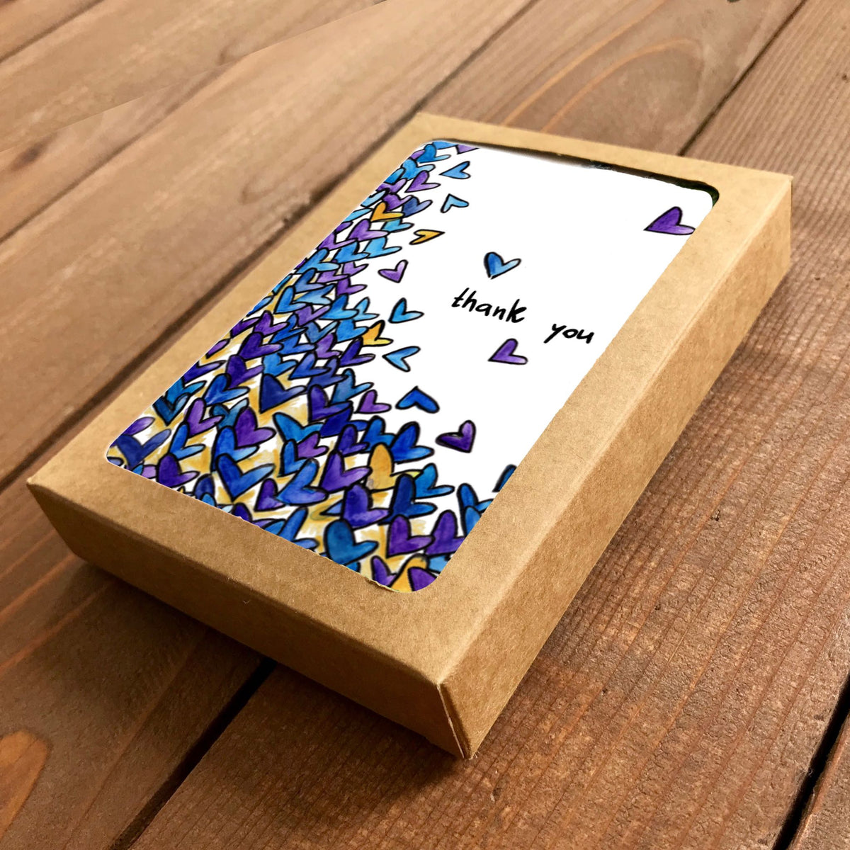 Tumbling Hearts Thank You Boxed Note Cards