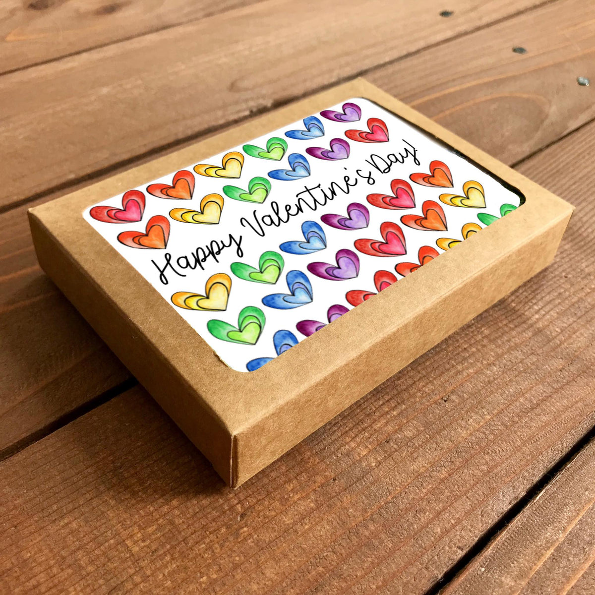 Heart Flowers Happy Valentine's Day Boxed Note Cards