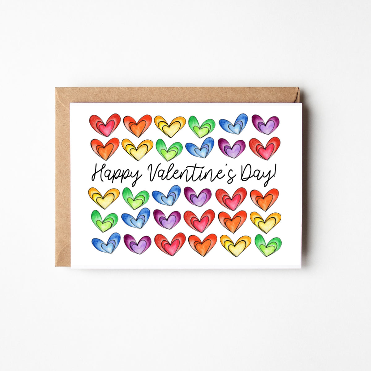 Heart Flowers Happy Valentine's Day Boxed Note Cards