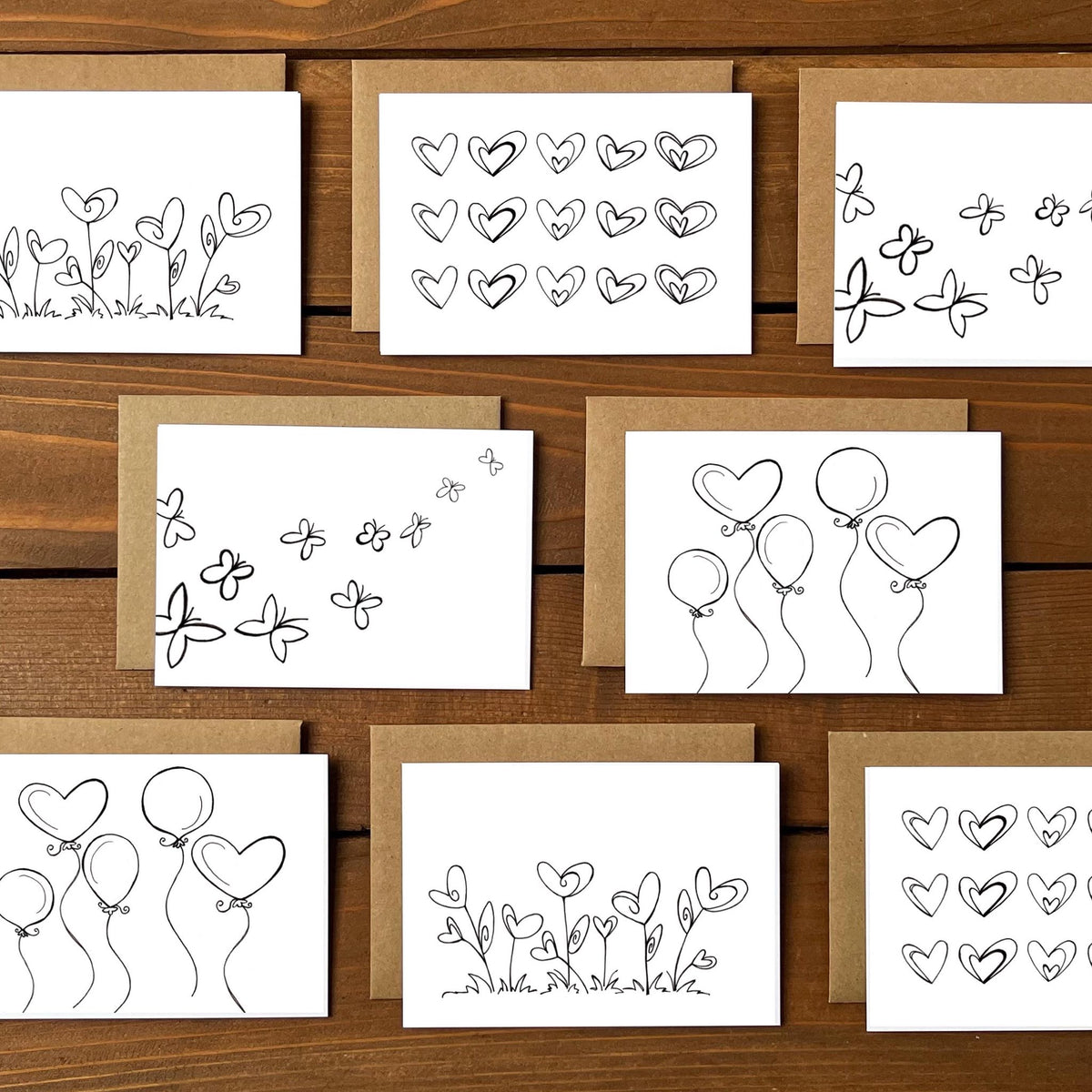 Color Your Own Hearts Blank Variety Boxed Note Cards