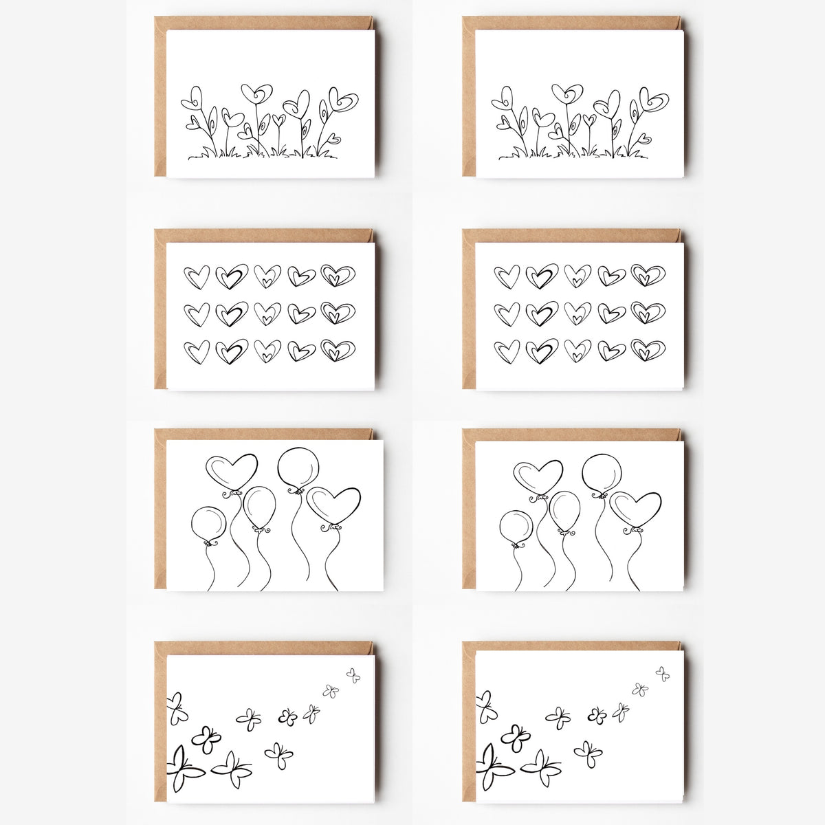 Color Your Own Hearts Blank Variety Boxed Note Cards