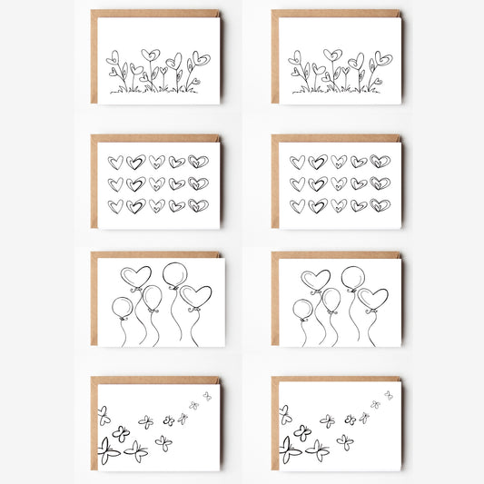 Color Your Own Hearts Blank Variety Boxed Note Cards