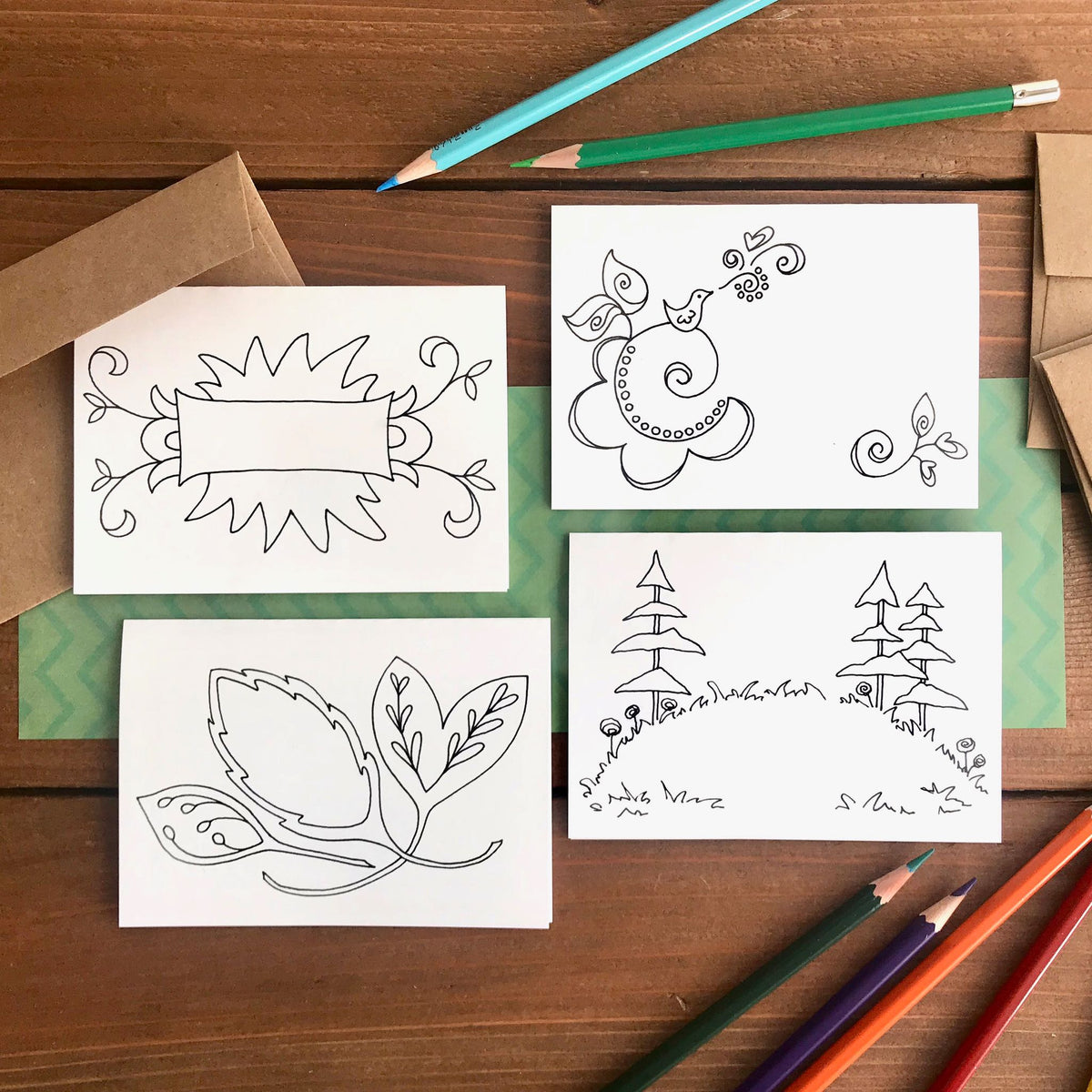 Color Your Own Blank Variety Boxed Note Cards