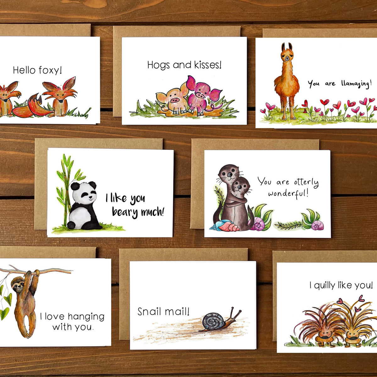 Punny Pals Variety Blank Boxed Note Cards
