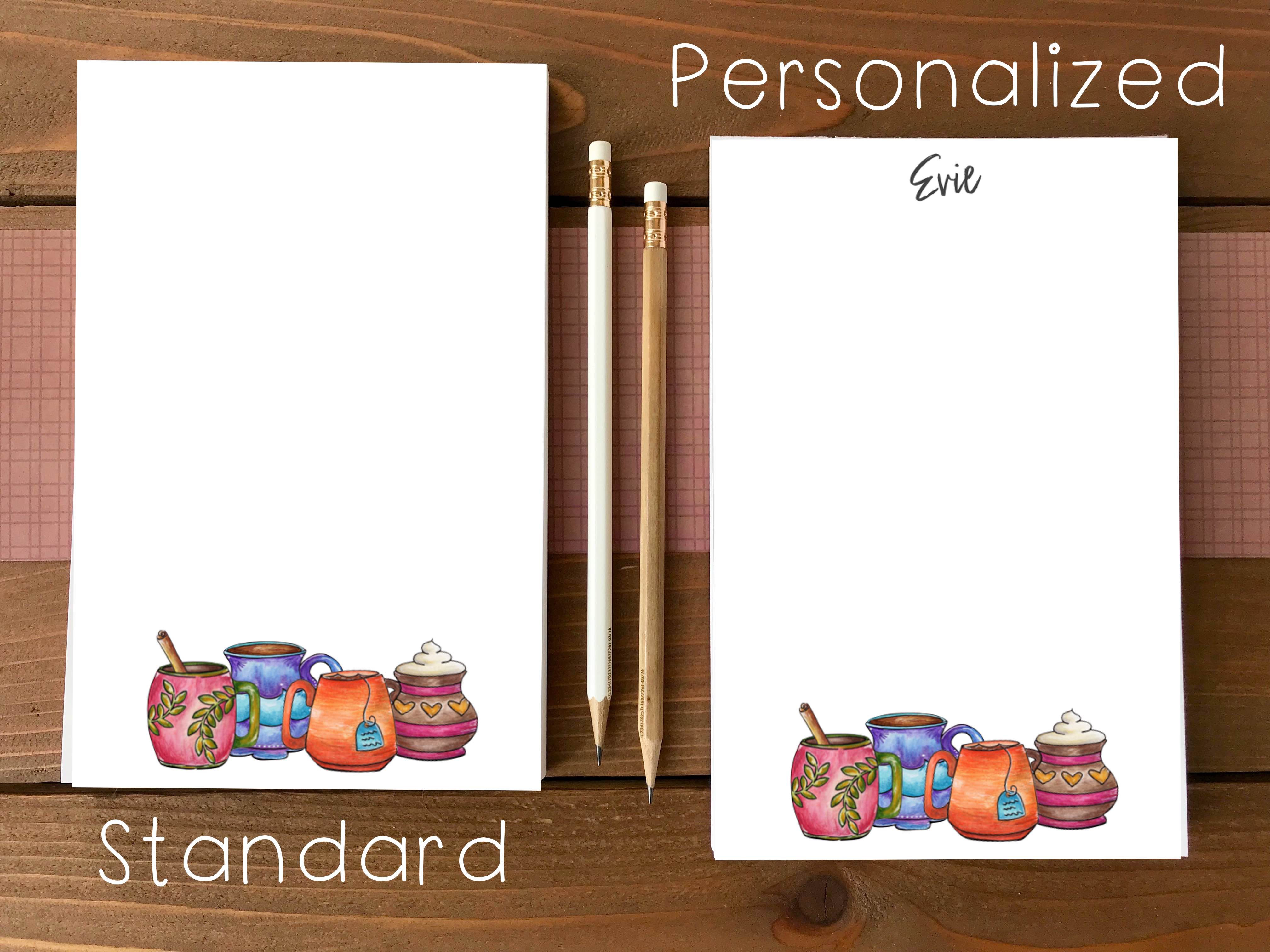 Cozy Mugs Notepad - Personalization Available