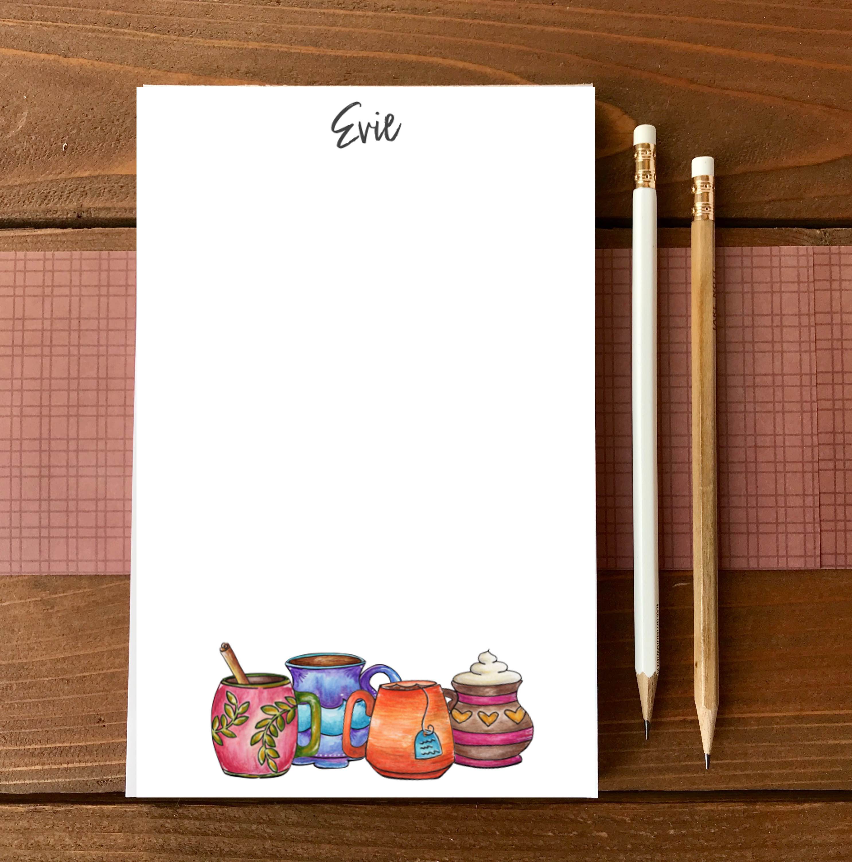 Cozy Mugs Notepad - Personalization Available