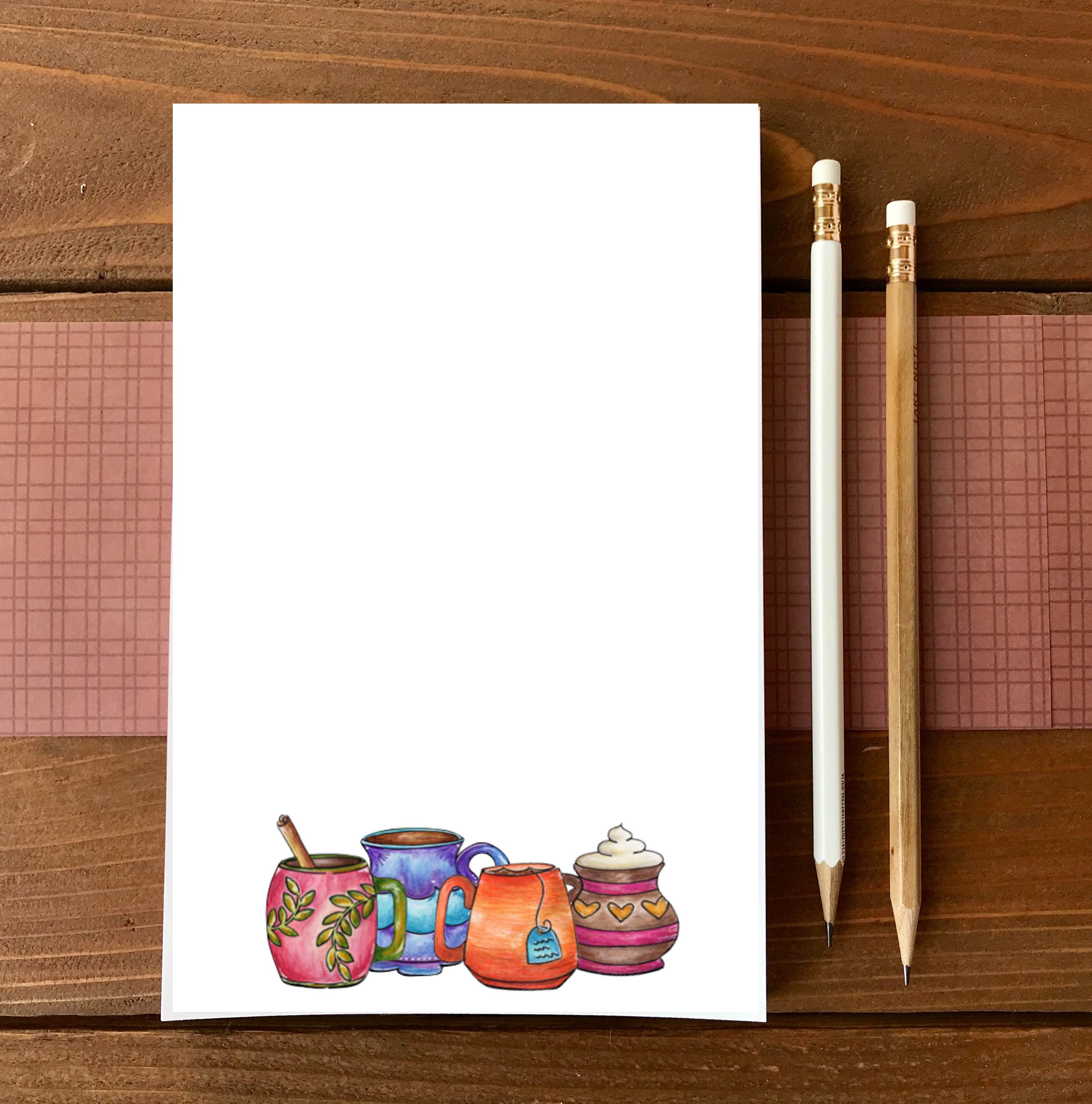 Cozy Mugs Notepad - Personalization Available