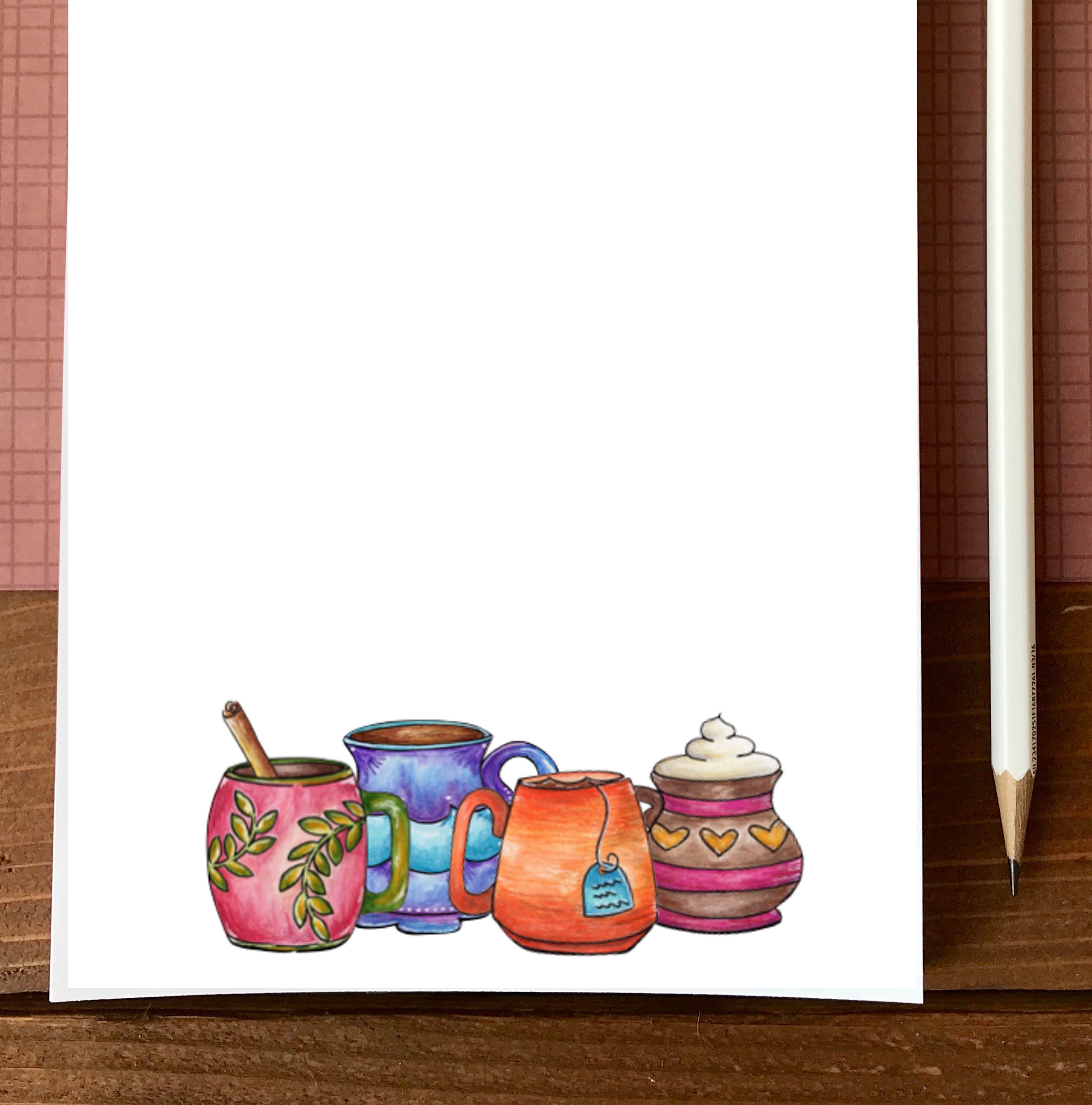 Cozy Mugs Notepad - Personalization Available