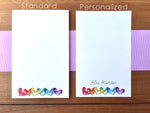 Rainbow Hearts Notepad - Personalization Available