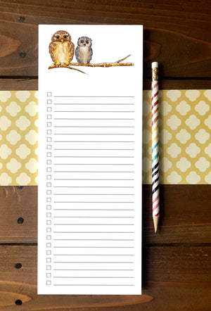 Owl To Do List Notepad - Magnetic | Double Sided Sheets | Personalization Available