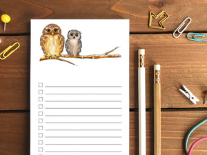 Owl To Do List Notepad - Magnetic | Double Sided Sheets | Personalization Available