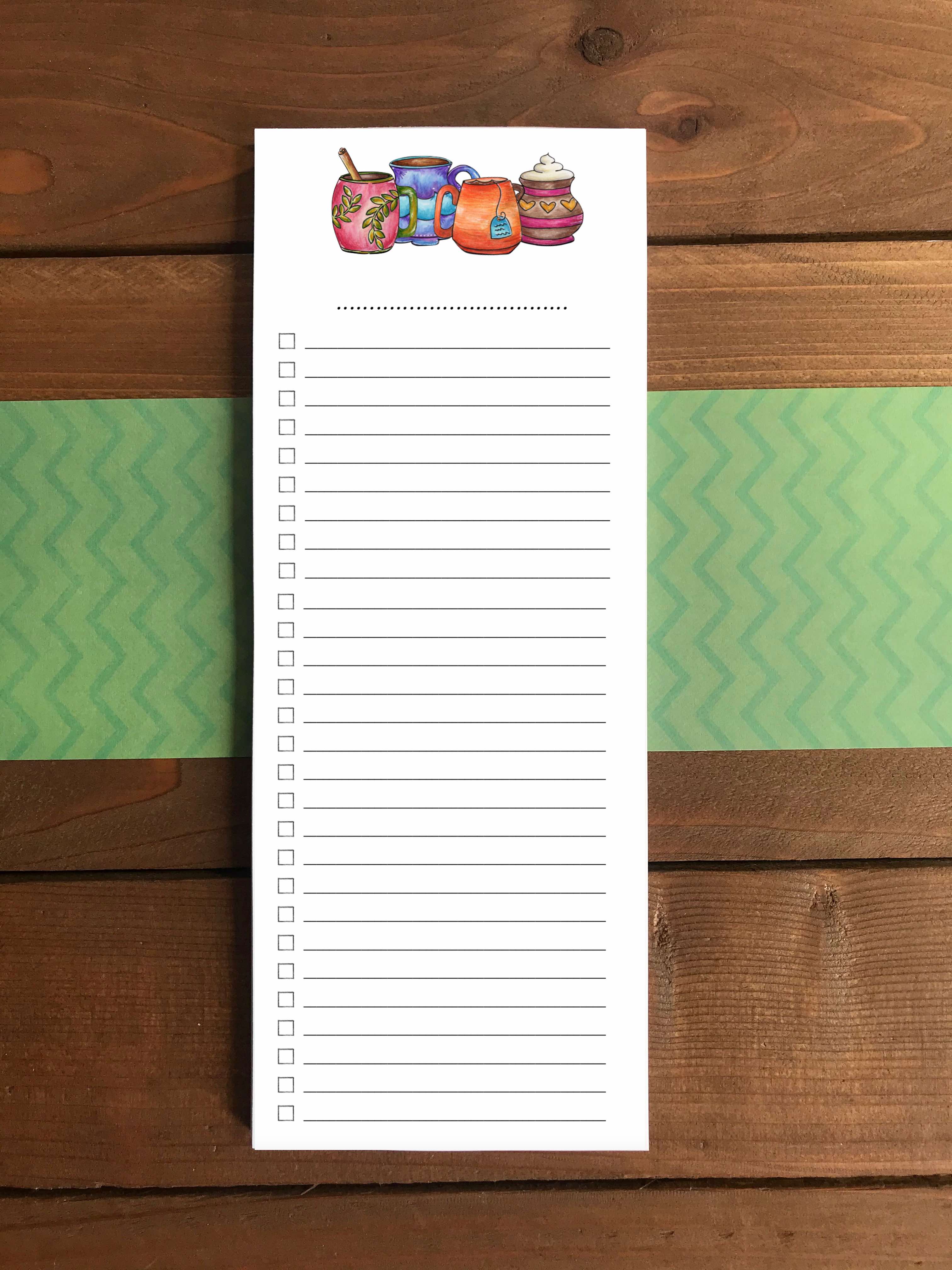 Cozy Mugs To Do List Notepad | Personalization Available