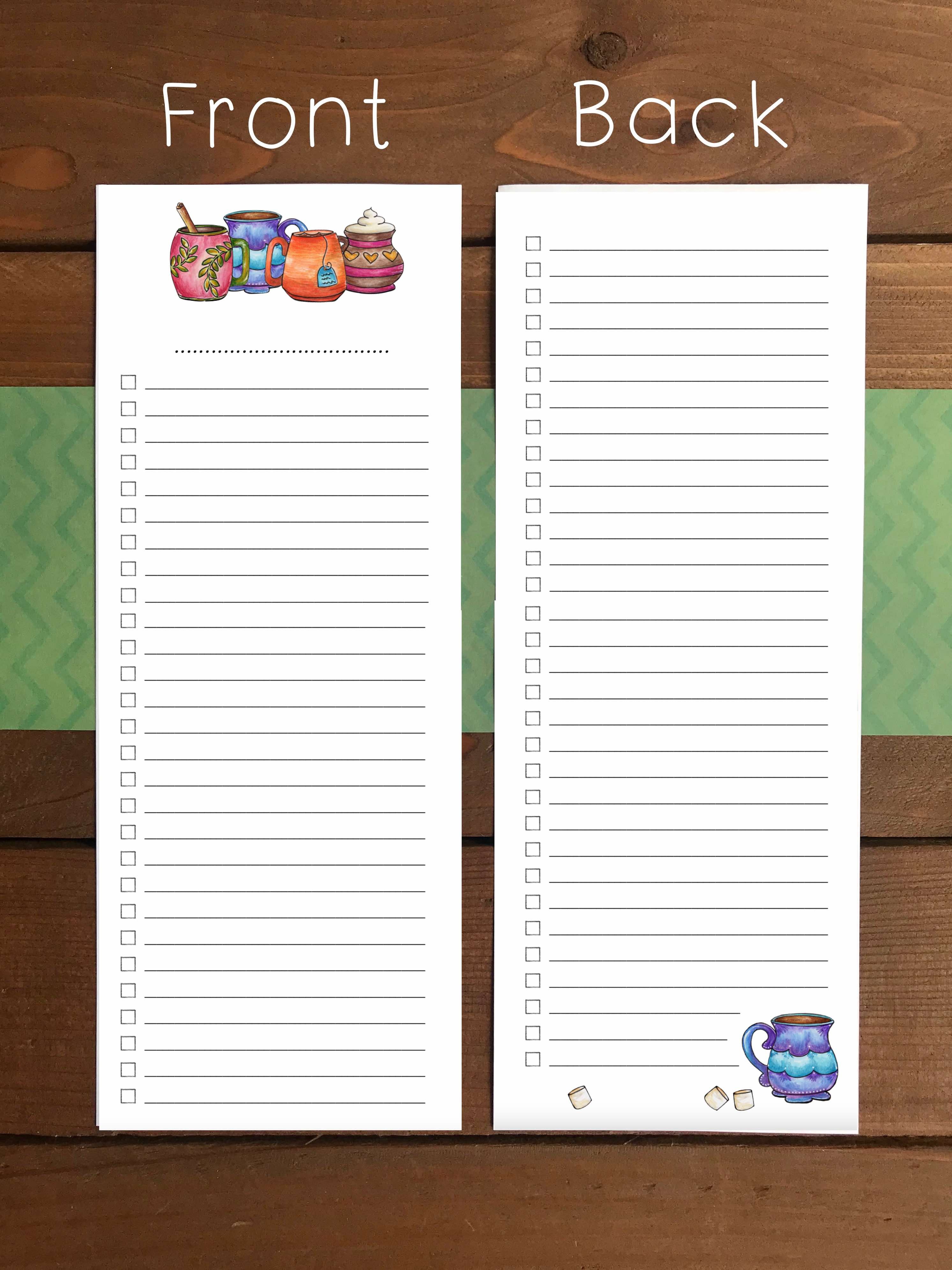 Cozy Mugs To Do List Notepad | Personalization Available