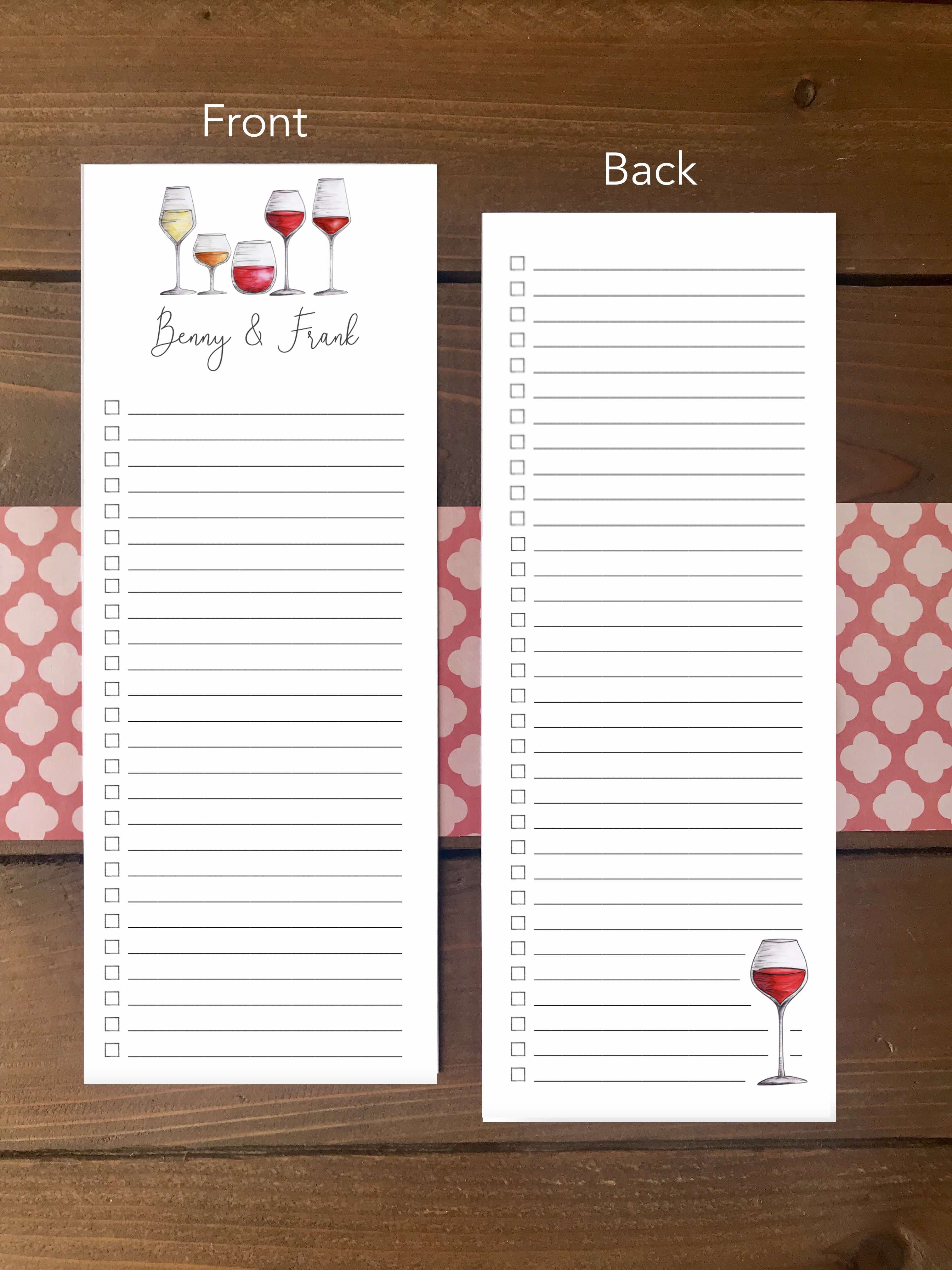 Wine To Do List Notepad | Personalization Available