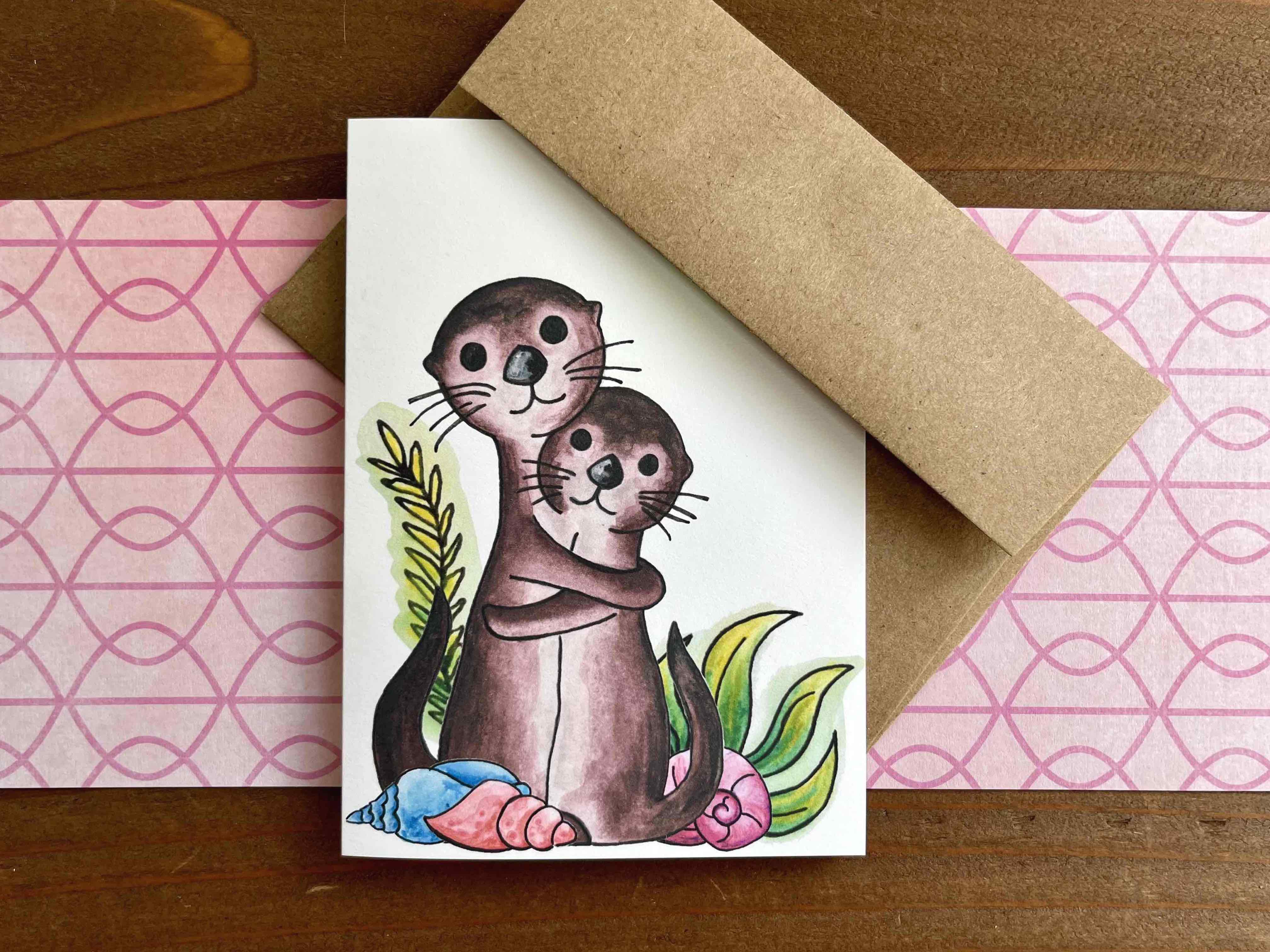 Otters Stationery Bundle | Note Cards + Notepad