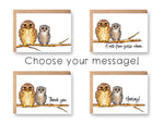 Owl Notecards | Choose Your Message - Boxed Set of 8