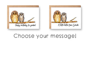 Owl Notecards | Choose Your Message - Boxed Set of 8