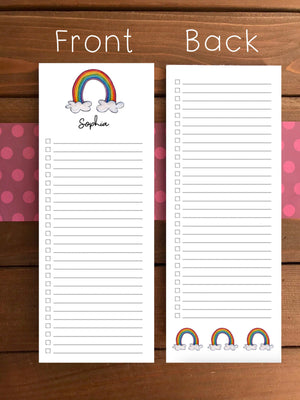 Rainbow To Do List Notepad - Magnetic | Double Sided Sheets | Personalization Available