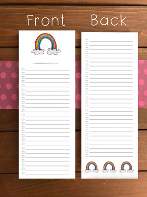 Rainbow To Do List Notepad - Magnetic | Double Sided Sheets | Personalization Available