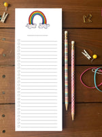 Rainbow To Do List Notepad - Magnetic | Double Sided Sheets | Personalization Available