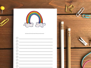 Rainbow To Do List Notepad - Magnetic | Double Sided Sheets | Personalization Available