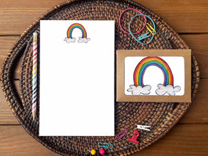 Rainbow Stationery Bundle | Note Cards + Notepad