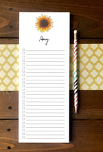 Sunflower To Do List Notepad - Magnetic | Double Sided Sheets | Personalization Available