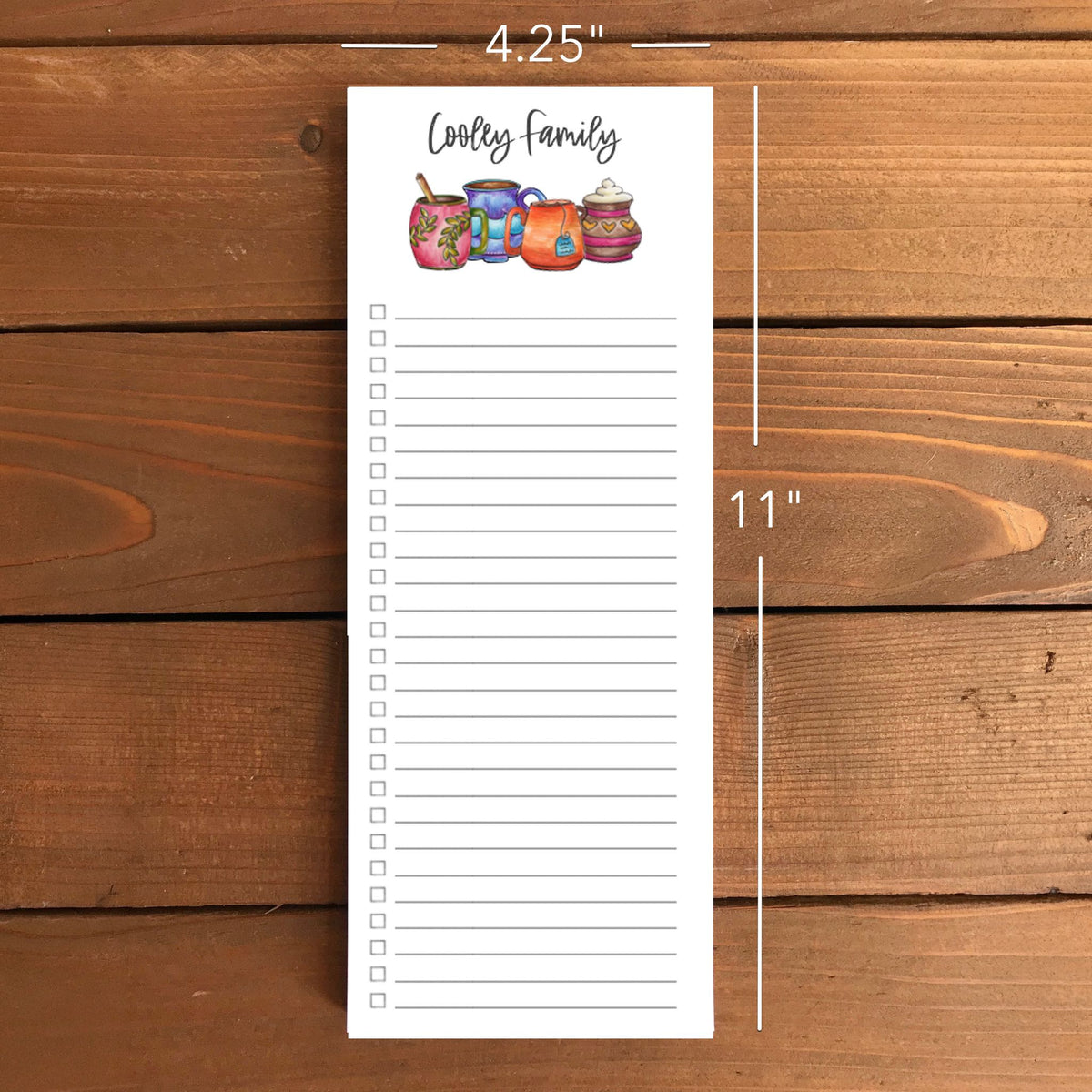 Cozy Mugs Personalized Magnetic To-Do List Notepad
